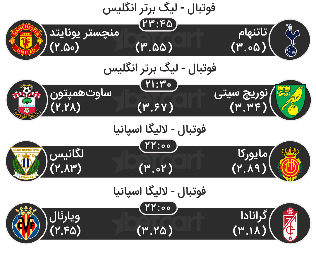 مهمترین مسابقات ورزشی ۳۰ خرداد در سایت بتکارت 2 | 50235 16e79e148218c0afc8b81775c66cf2f1