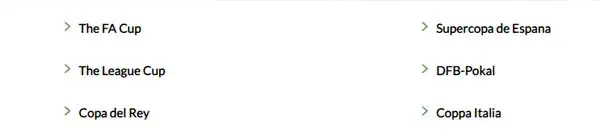 domestic cup competitions