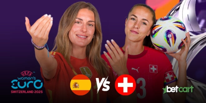 پیشبینی بازی اسپانیا و سوئیس | جام ملتهای زنان اروپا 2025 1 | 67016 تیم ملی فوتبال زنان اسپانیا و سوئیس در مرحله یکچهارم نهایی یورو ۲۰۲۵