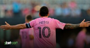 واکنش لیونل مسی به محرومیت MLS: درخشش در لیگز کاپ ۲۰۲۵ 5 | 68652 لیونل مسی با شماره ۱۰ پس از گلزنی برای اینتر میامی در لیگ آمریکا