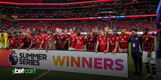 بازیکنان منچستریونایتد پس از قهرمانی در Summer Series 2025