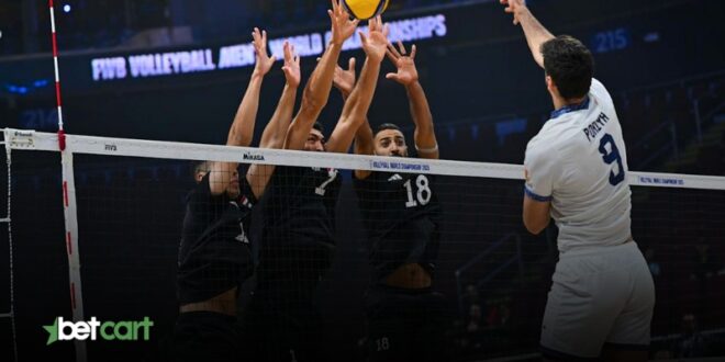 شکست ایران مقابل مصر: والیبال قهرمانی مردان جهان ۲۰۲۵ 1 | 68009 مسدود کردن توپ توسط بازیکنان ایران مقابل مصر در لیگ ملتهای والیبال ۲۰۲۵