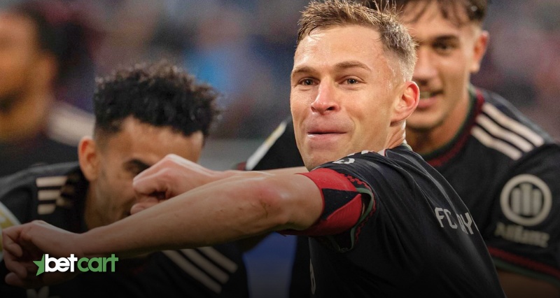 بایرن مونیخ ۳-۰ بایرلورکوزن: پیروزی قاطع با ذخیرهها 2 | 68731 جاشوا کیمیش در حال شادی پس از گل برای بایرن مونیخ