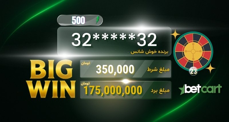برد 500 برابری کاربر بتکارت در بازی رولت