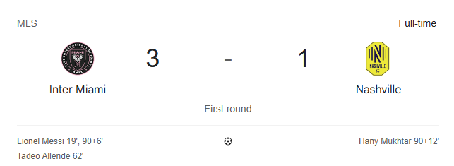 اینتر میامی ۳-۱ نشویل: گام محکم مسی در پلی‌آف MLS
