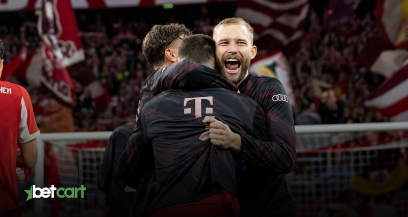 پیشبینی پاری سن ژرمن و بایرن مونیخ؛ نبرد صدرنشینان در لیگ قهرمانان 3 | 68776 شادی بازیکنان بایرن مونیخ پس از پیروزی در لیگ قهرمانان اروپا ۲۰۲۵