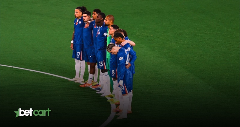 بازیکنان چلسی پیش از دیدار مقابل بارسلونا