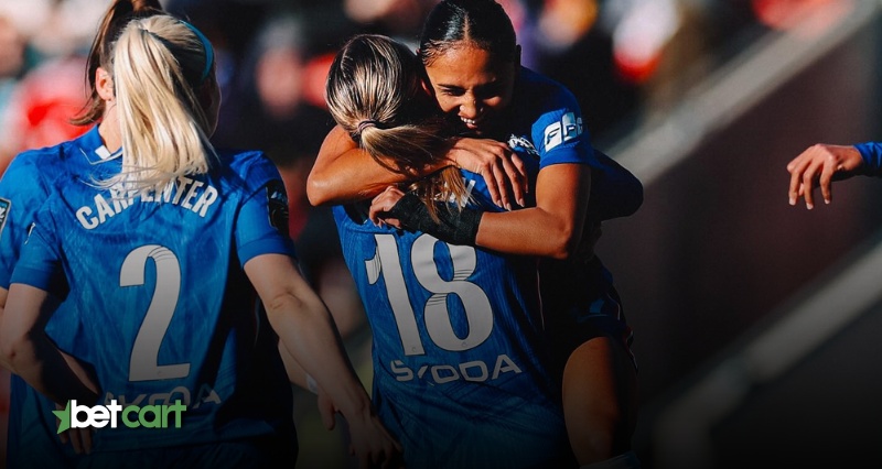 پیشبینی زنان چلسی و بارسلونا؛ لیگ قهرمانان زنان اروپا 2 | 68921 جشن گل بازیکنان زنان چلسی