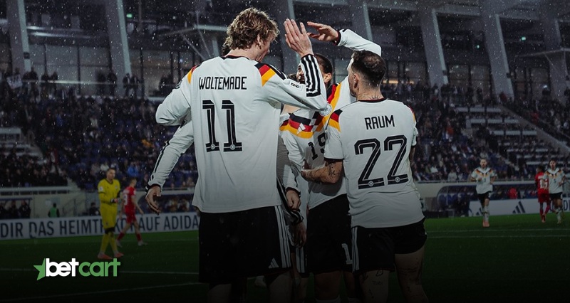 پیشبینی آلمان و اسلواکی؛ جدال صدرنشینی گروه A 2 | 68892 شادی بازیکنان تیم ملی آلمان پس از گلزنی در مرحله مقدماتی جام جهانی ۲۰۲۶