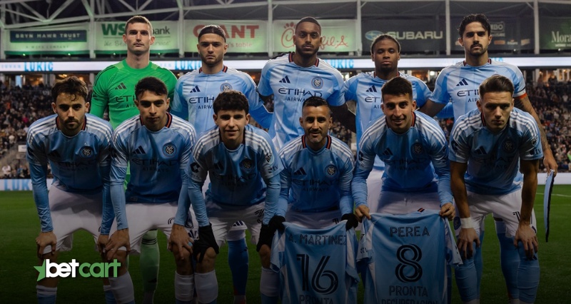 عکس تیمی نیویورک سیتی پیش از بازی پلی‌آف MLS برابر اینتر میامی