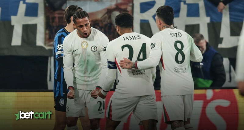 پیش بینی فوتبال چلسی و اورتون لیگ برتر انگلیس 2025 2 | 69177 جشن بازیکنان چلسی پس از گلزنی در جریان مسابقه لیگ برتر