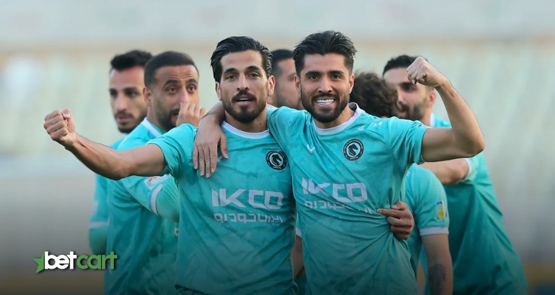 جشن و خوشحالی بازیکنان پیکان پس از گلزنی