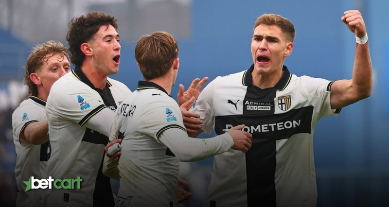 جشن گل بازیکنان پارما در یکی از دیدارهای فصل سری آ