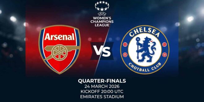 پیشبینی و تحلیل آرسنال زنان - چلسی زنان | لیگ قهرمانان زنان یوفا - یکچهارم نهایی زنان 1 | پیشبینی آرسنال زنان - چلسی زنان 69510 پوستر بازی آرسنال زنان مقابل چلسی زنان در لیگ قهرمانان زنان یوفا