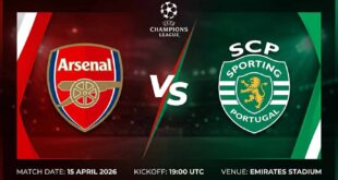 Ù¾ÙˆØ³ØªØ± Ø¨Ø§Ø²ÛŒ آرسنال Ù…Ù‚Ø§Ø¨Ù„ اسپورتینگ سی‌پی Ø¯Ø± لیگ قهرمانان اروپا