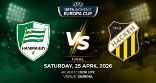 Ù¾ÙˆØ³ØªØ± Ø¨Ø§Ø²ÛŒ هاماربی Ù…Ù‚Ø§Ø¨Ù„ هکن Ø¯Ø± جام اروپا زنان یوفا