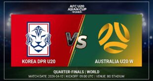 Ù¾ÙˆØ³ØªØ± Ø¨Ø§Ø²ÛŒ کره شمالی زیر ۲۰ سال زنان Ù…Ù‚Ø§Ø¨Ù„ استرالیا زیر ۲۰ سال زنان Ø¯Ø± جام ملت‌های زیر ۲۰ سال آسیا زنان