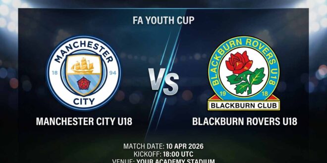 Ù¾ÙˆØ³ØªØ± Ø¨Ø§Ø²ÛŒ منچستر سیتی U18 Ù…Ù‚Ø§Ø¨Ù„ بلکبرن راورز U18 Ø¯Ø± جام حذفی جوانان انگلستان