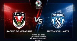 Ù¾ÙˆØ³ØªØ± Ø¨Ø§Ø²ÛŒ ریسینگ وراکروز Ù…Ù‚Ø§Ø¨Ù„ تریتونز والارتا Ø¯Ø± لیگ پریمیر سری آ