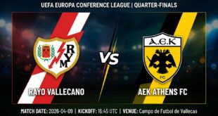Ù¾ÙˆØ³ØªØ± Ø¨Ø§Ø²ÛŒ رایو والکانو Ù…Ù‚Ø§Ø¨Ù„ آ.اِ.ک آتن Ø¯Ø± کنفرانس لیگ اروپا