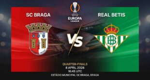 Ù¾ÙˆØ³ØªØ± Ø¨Ø§Ø²ÛŒ اس‌سی براگا Ù…Ù‚Ø§Ø¨Ù„ رئال بتیس Ø¯Ø± لیگ اروپا