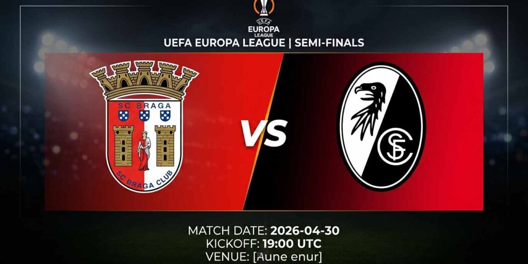Ù¾ÙˆØ³ØªØ± Ø¨Ø§Ø²ÛŒ اس‌سی براگا Ù…Ù‚Ø§Ø¨Ù„ اس‌سی فریبورگ Ø¯Ø± لیگ اروپا یوفا