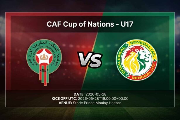 Ù¾ÙˆØ³ØªØ± Ø¨Ø§Ø²ÛŒ مراکش U17 Ù…Ù‚Ø§Ø¨Ù„ سنگال U17 Ø¯Ø± جام ملت‌های آفریقا زیر ۱۷ سال