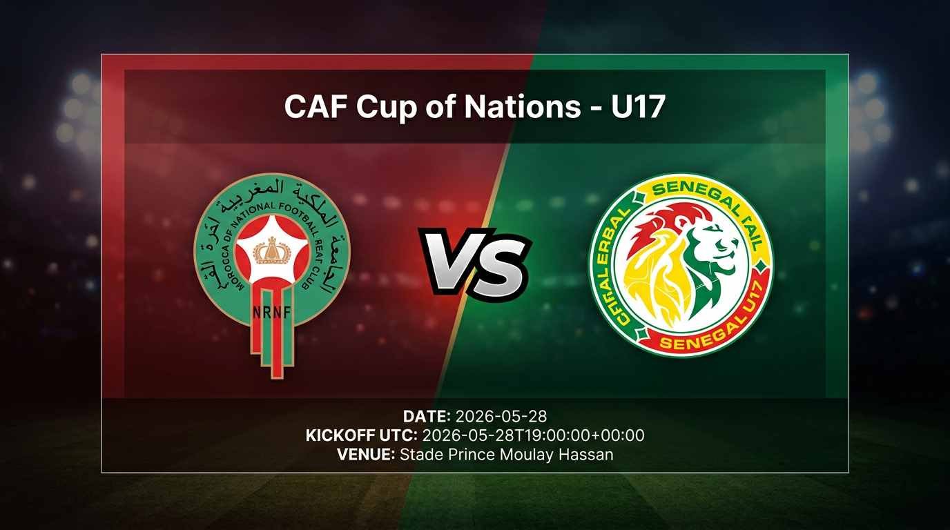 Ù¾ÙˆØ³ØªØ± Ø¨Ø§Ø²ÛŒ مراکش U17 Ù…Ù‚Ø§Ø¨Ù„ سنگال U17 Ø¯Ø± جام ملت‌های آفریقا زیر ۱۷ سال
