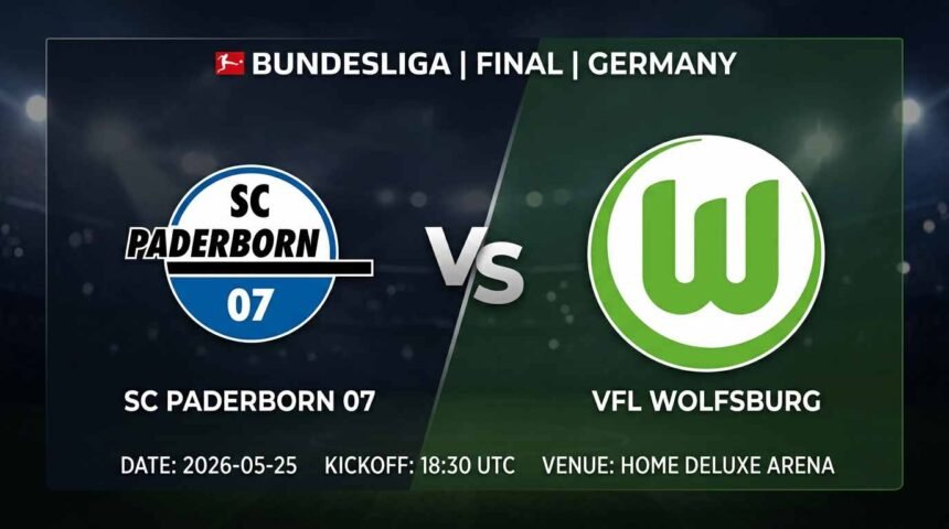 Ù¾ÙˆØ³ØªØ± Ø¨Ø§Ø²ÛŒ اس‌سی پادربورن 07 Ù…Ù‚Ø§Ø¨Ù„ VfL Wolfsburg Ø¯Ø± بوندسلیگا
