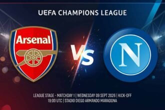 پوستر بازی ناپولی مقابل آرسنال در لیگ قهرمانان اروپا