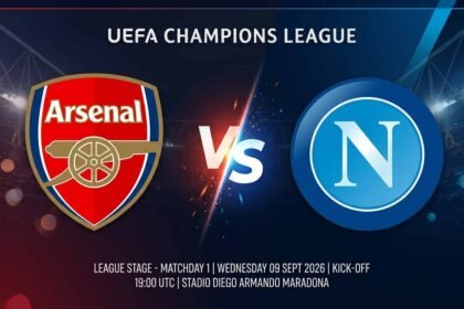 پوستر بازی ناپولی مقابل آرسنال در لیگ قهرمانان اروپا